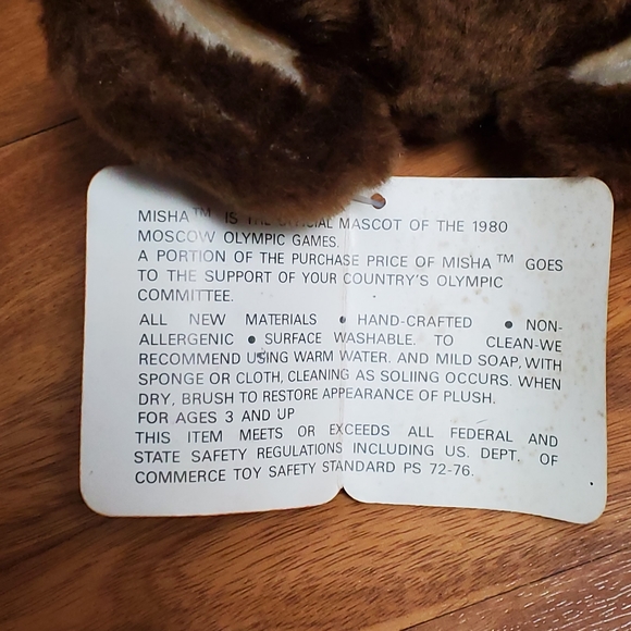 1980 Moscow Olympic Bear Misha with Original Tags Stuffed Brown Collectible 13" - Picture 12 of 15